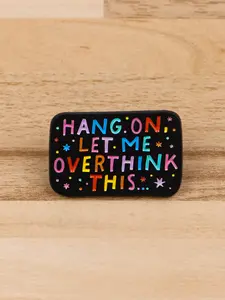 "Hold on.Let me overthinking this" Cartoon Text Letter Brooch Pin Zinc Alloy Brooch, Casual Style Accessory for Backpacks Briefcases Clothing, All Seasons Decorative Jewelry, Fashion Accessory