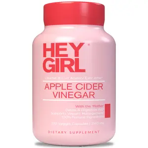 Hey Girl Apple Cider Vinegar Capsules with The Mother and Cayenne Pepper, 2160mg Dietary Healthcare Natural Supplement digestivesupport detoxing sugar free wellness supplements intestinal cleaning gut support health women