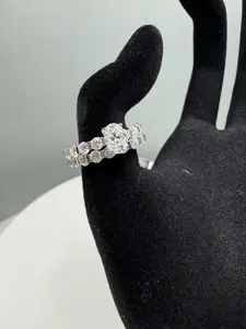 5 CTW Moissanite Ring S925 Silver Adjustable Passes Diamond Tester w/ Certificate