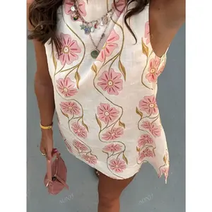 Women's Fashion Print Mini Vacation Fairy Dress Casual Fabric Fit Sleeve Womenswear Comfort Summer Short Apricot Floral sundress summer outfits easter outfits women beach outfits corset dress summer dress vacation dresses