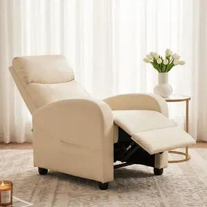 Gianna Recliner Chair No Massage, Home Theater Seating with Lumbar Support, Adjustable Push Back Overstuffed High-Density Sponge Reclining for Living Room