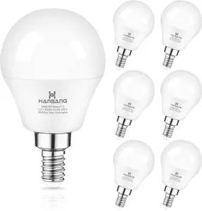 Ceiling Fan Light Bulb E12 LED Bulb 4000K Natural Daylight Candelabra 60 Watt Equivalent Hansang Chandelier Light Bulbs A15 Shape Candelabra Base for Ceiling Lights,600LM, Non-Dimmable 6 Pack