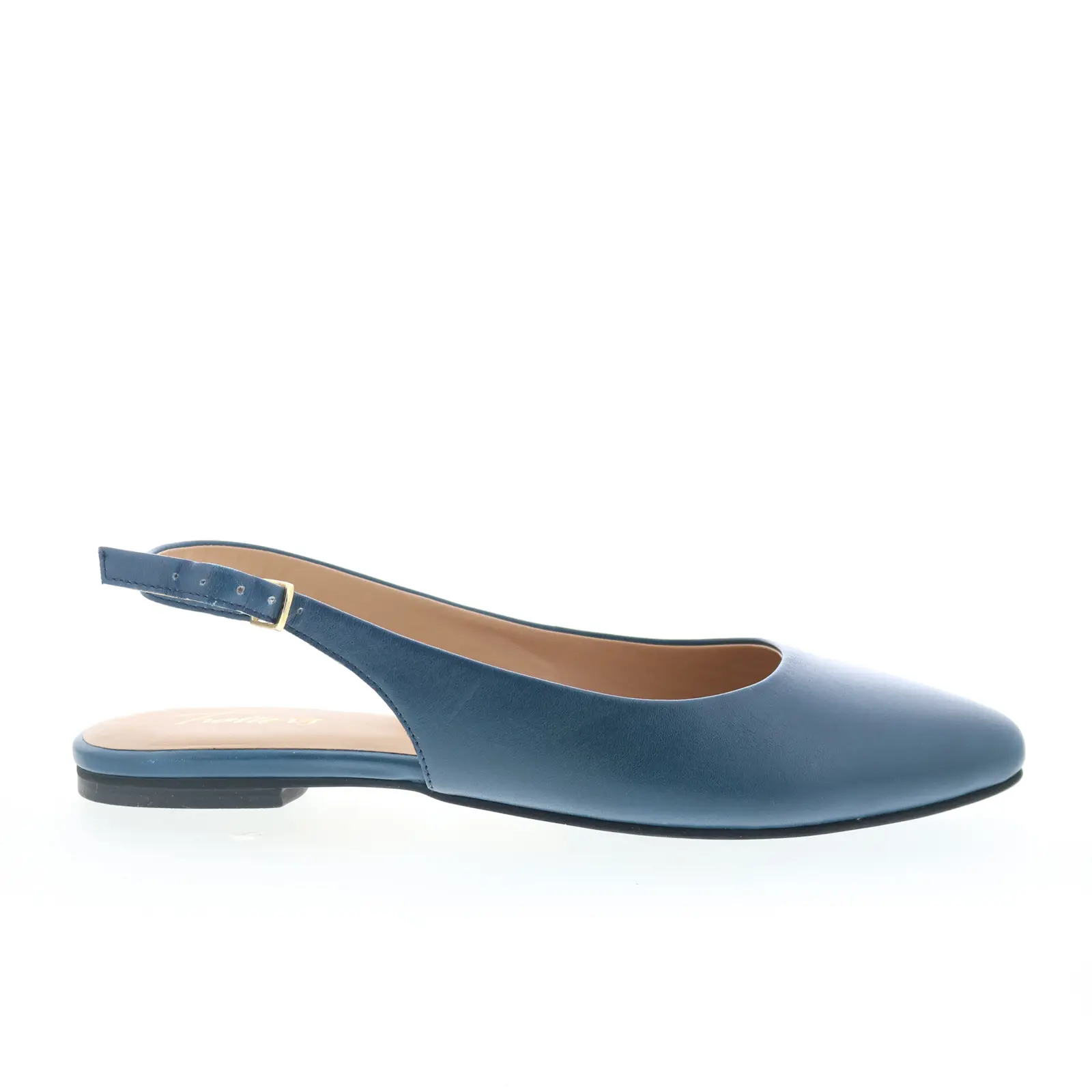 Trotters Evelyn T2403-427 Womens Blue Leather Slingback Flats Shoes