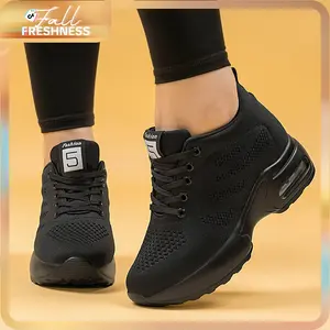 Women's Shoes.Breathable Women's Walking Sneakers.Women's Breathable Lace-Up wedge basic designer walking sneaker,holiday comfort running campus casual kicks shoes,tenis blancos,tenis de mujer,1029 -2