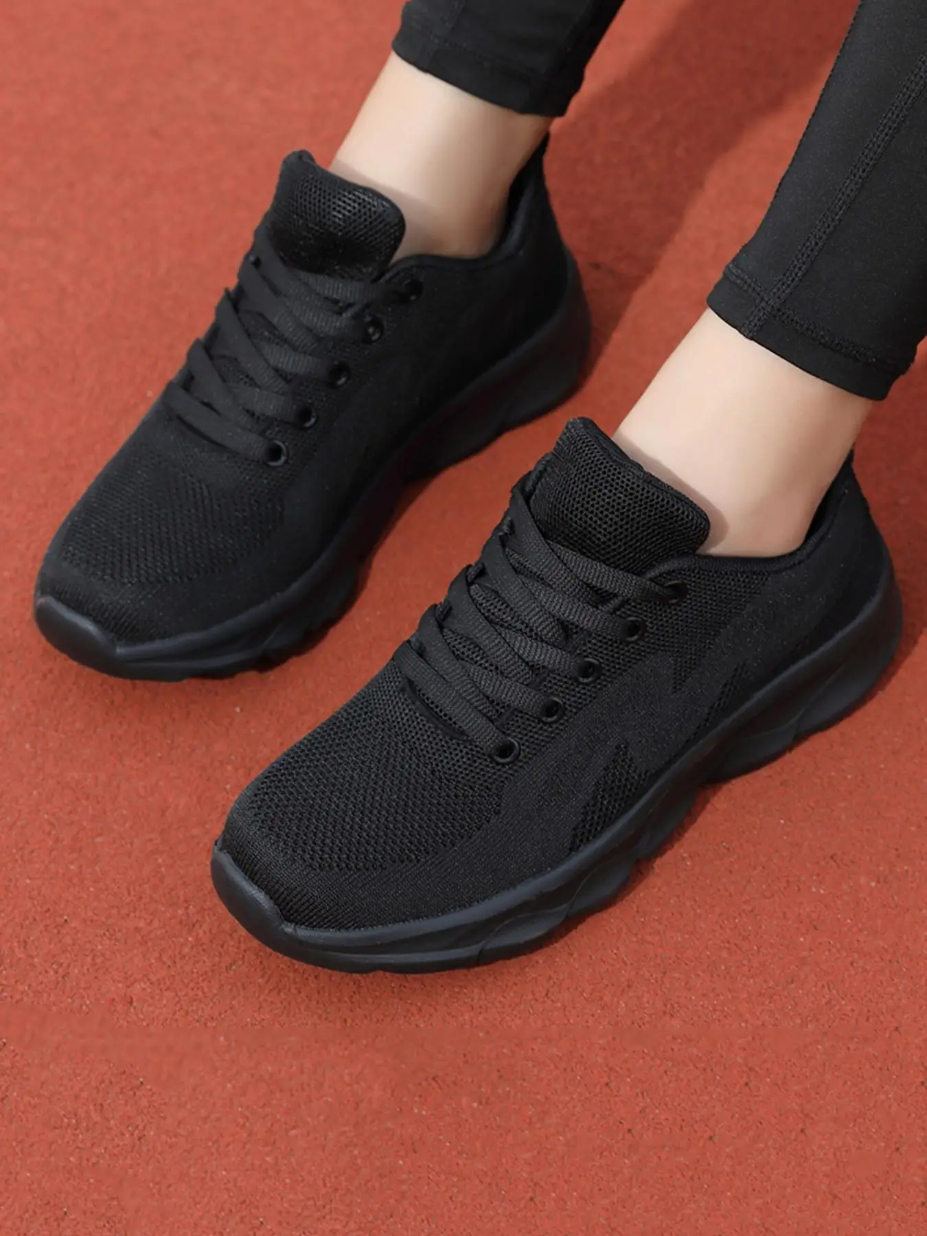 Solid Color Lace Up Low Top Sneakers for Women for Summer, 2024 Casual Sporty Running Walking Shoes, Breathable Non-slip Athletic Sneakers for Trainer