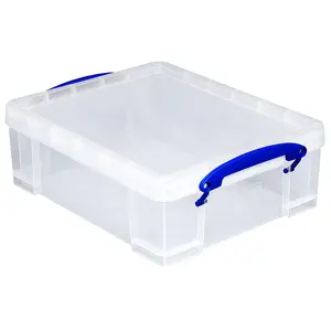 Really Useful Box 8.1L Plastic Storage Container w/Snap Lid & Clip Lock Handle Organiser Transparent