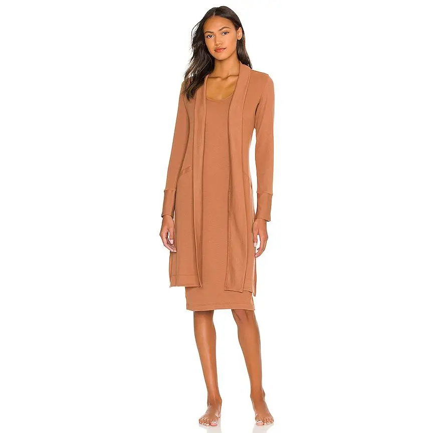 Commando Luxury Rib Robe in Ochre