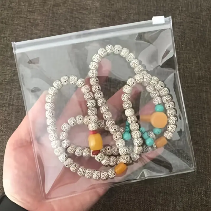 10pcs Clear PVC 6x6 Inch - Resealable Zipper Lock Bags for Jewelry Storage - Anti-Oxidation & Tarnish Free with Easy Closure