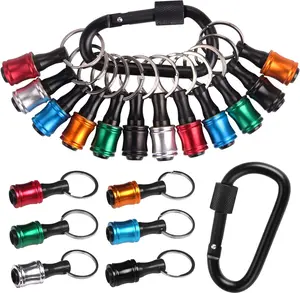 14Pcs/Set Bit Holders 1/4 Socket, Hex Shank Screwdriver Bit Holder for Impact Driver Drill Bit Keychain Extension Bar Quick Release , Tools  Gift