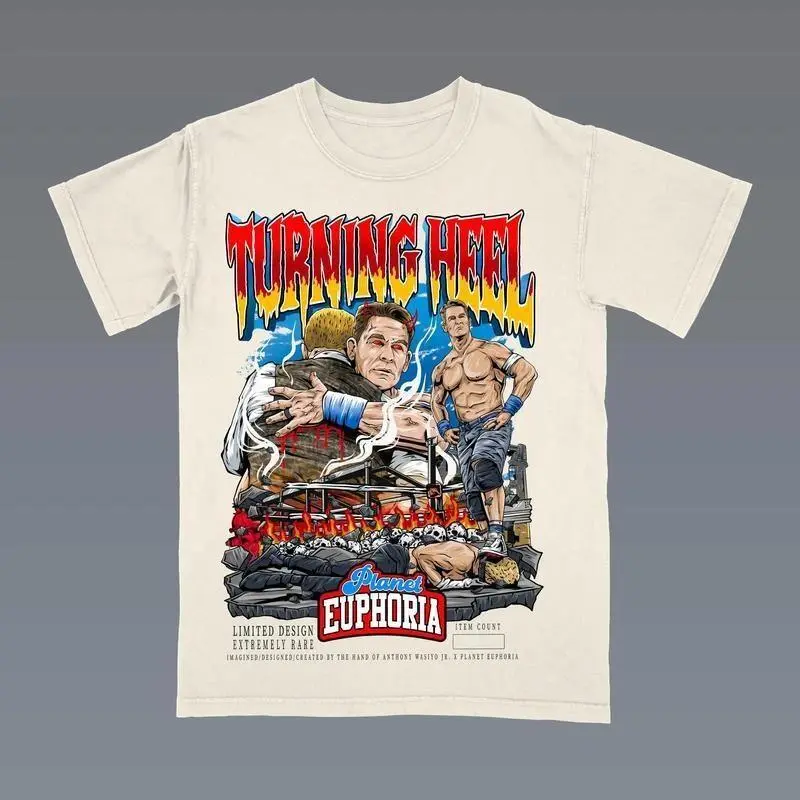 Turning Heel John Cena Planet Euphoria Shirt, Wrestling Graphic Wwe Fan Tee, 100% Cotton Made In USA, Trending Menswear