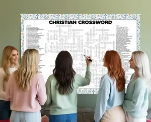 Christian Crossword Puzzle, Giant Word Find, Large Scrabble Poster, Different Things Gathering Activity