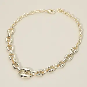 14K Gold Plated Mariner Link Chain Necklace