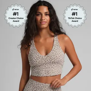Comfrt | ComfrtCore V-Neck Crop Tank | Athleisure Tank Top With Built-In Bra
