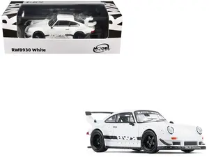 RWB 930 Matt White with Black Stripes 1/64 Diecast Model car by Model Model