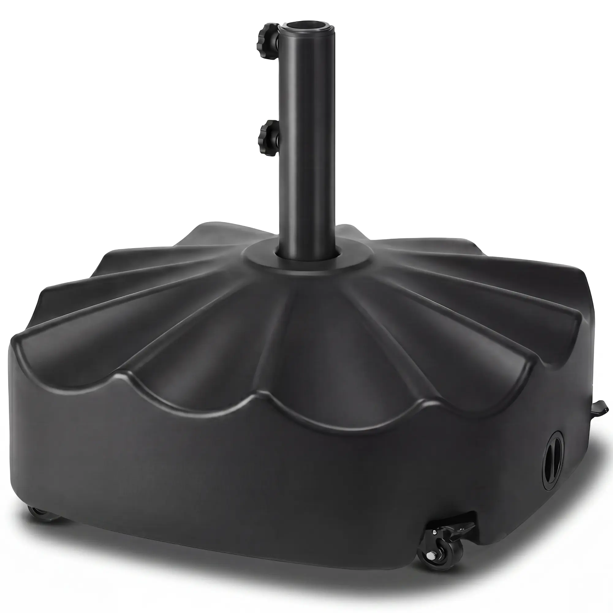 Best Choice Products 123lb Capacity Fillable Mobile Umbrella Base for Patio, Deck, 4 Wheels - Wavy Design​