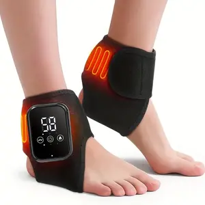 Electric Ankle Massager, Home Rechargeable Foot Relaxer, Adjustable Temperature & Vibration, Smart Timer, Touch Screen, Portable