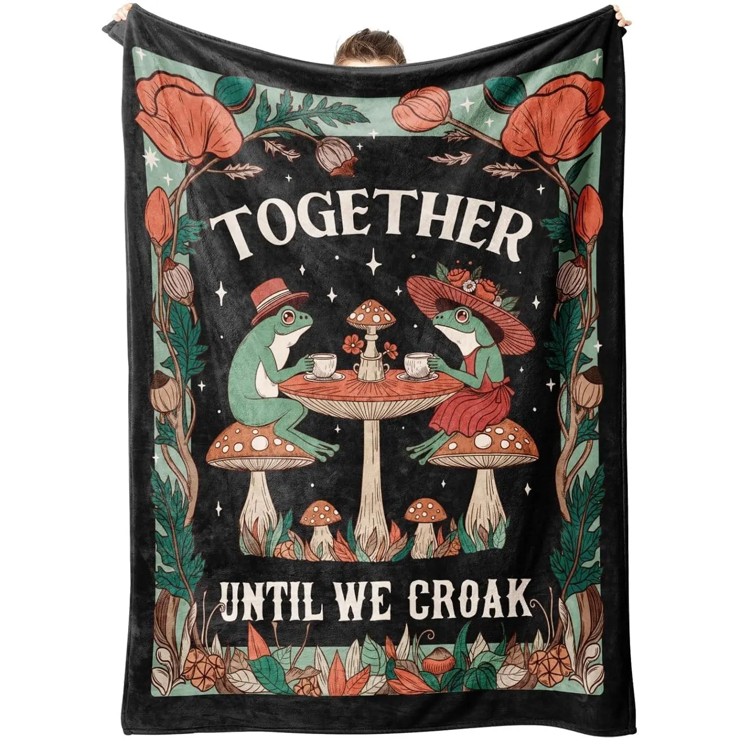 Romantic Frog Blanket - Gifts for Boyfriend, Valentine's Day/Wedding Anniversary/Birthday Gift for Couples, Couch Home Decor Textile Throw Blanket