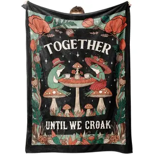 Valentine's Day Gifts for Her Him, Wedding Anniversary Birthday Frog Blanket for Couples Boyfriend Girlfriend, Romantic I Love You Gift for Wife Husband, Couch Picnic Home Decor