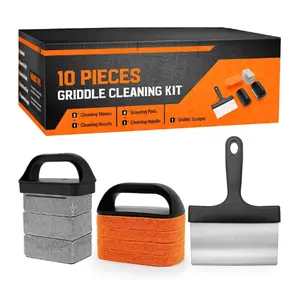 Griddle Cleaning Kit for Flat Top Grill Grill Stone Scraper Brush Set for Blackstone Griddle Cleaning Tools