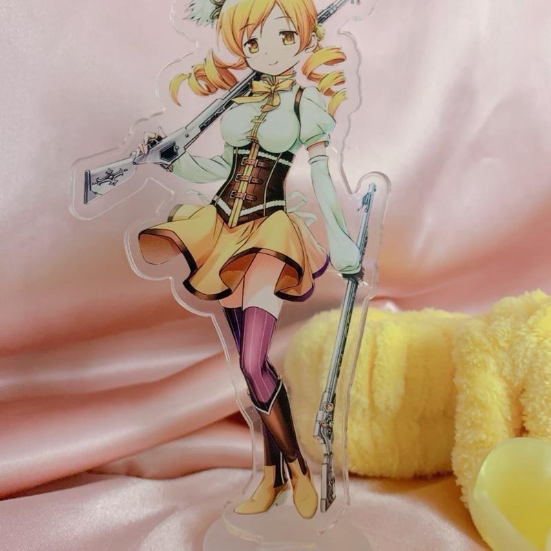 Madoka inspired Mami Tomoe Handmade Acrylic Figure + Hairband Clip Bundle Kawaii Magical Girl