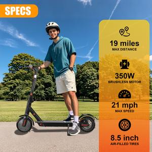 ZCJ Electric Scooter, 350W/500W Motor, Top Speed 19/22 mph, Max 16/23/28Miles Ranges, Foldable E Scooter for Adults