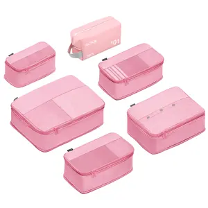 6 Set Compression Packing Cubes for Travel Essentials, Luggage Organizers for Suitcases and Backpacks, Space Saving Storage Bags