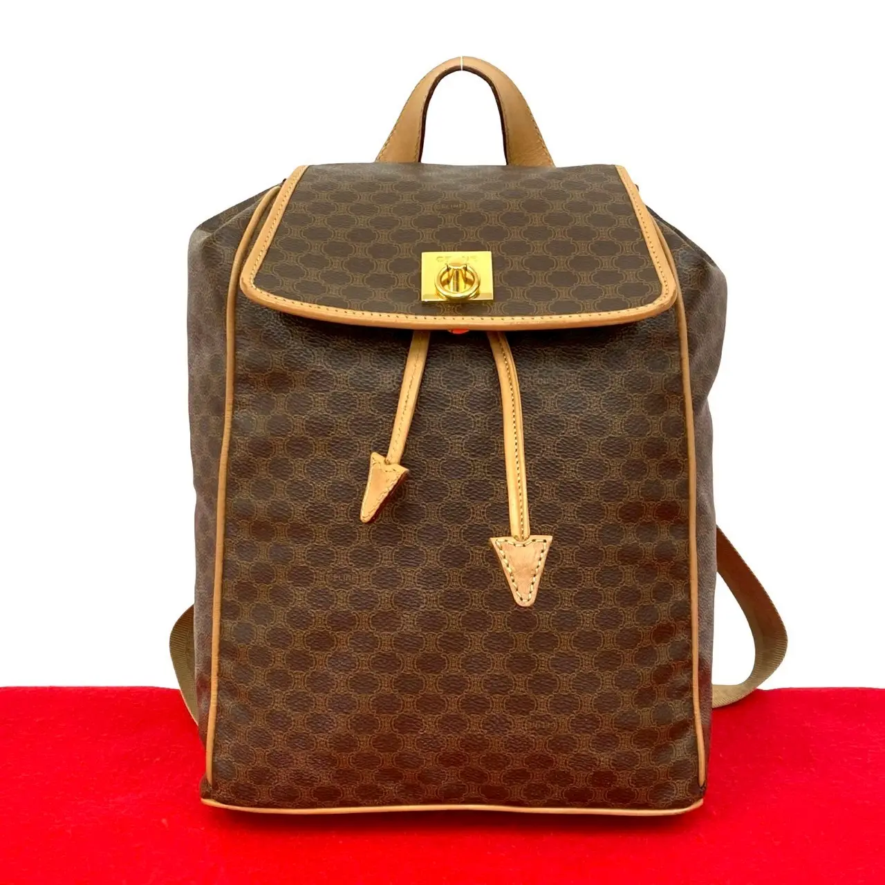 Pre-owned Celine Calfskin Tote Bags Macadam Blazon Leather Backpack