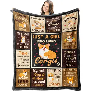 Corgi Gifts for Corgi Lovers, Christmas Birthday Dog Lovers Gifts for Women/Girls/Mom/Friend/Sister, Corgis Decor Soft Blanket 60"X50"