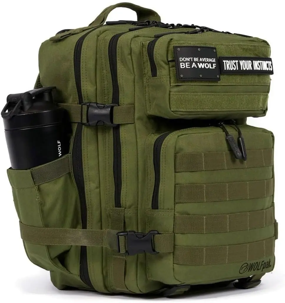 Unisex Adult Polyester Tactical Backpack - 25 L Capacity, Athletic Green, Carry On, Airline Compartment, Built-In Pockets, Tactical Backpacks, Carry On Backpacks