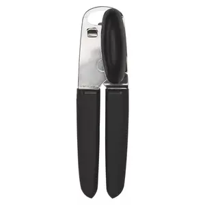 Soft Handled Can Opener: Good Grips, Stainless Steel, Manual, Soft-Grip Handle, Hand Wash, Freestanding, Black