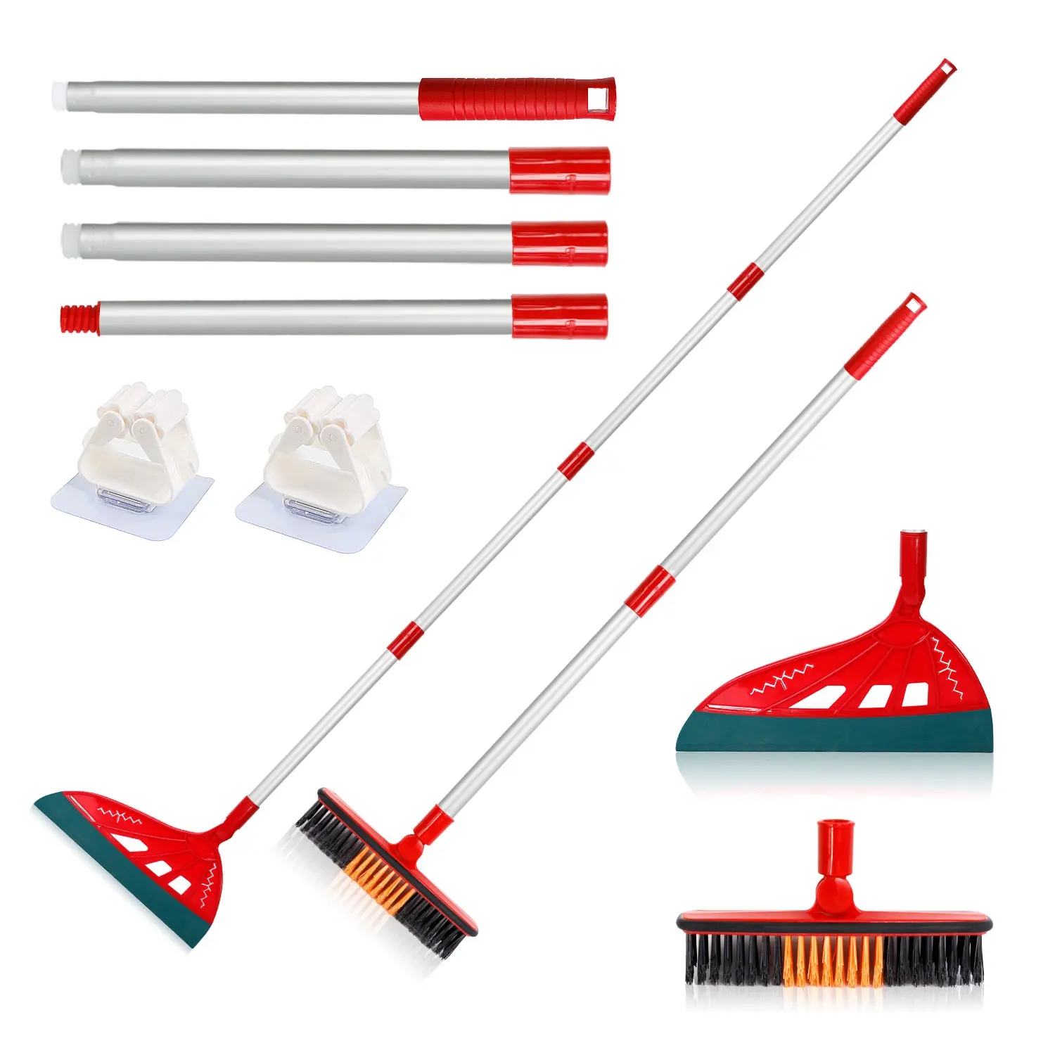 Magic Air Silicone Broom Sweeper Poinsettia Household Squeegee for Floor Cleaning Bathroom Pet Hair Broom Brush Set with Handle Multifunctional Cleaning Tool
