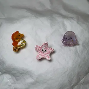 Set of 3 sea creatures baby micro claw clips