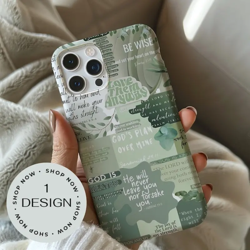 Bible Verse Design Lightweight Polycarbonate Smartphone Case - Shock Absorbent, Dual-Layer, Raised Bezels, Durable Multi-Model Protection Shell for iPhone 11,12,13,14,15,16,17 Pro Max Air Plus - Mobile Phone Accessory, Ideal Gift