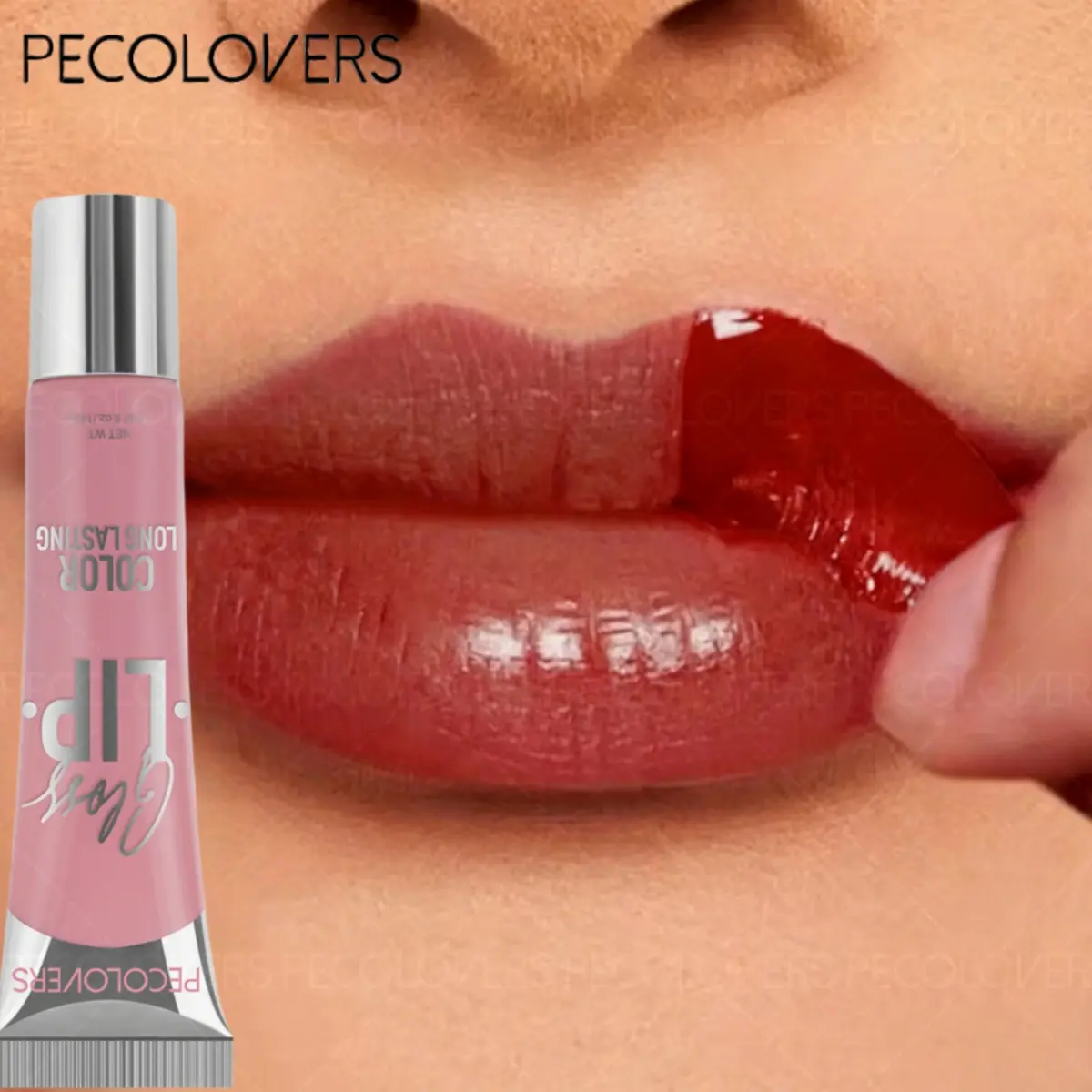 Long-Lasting Matte Lip Gloss & Lipstick-Off Lip Stain/Tint/Liner Combo, Non-Sticky Waterproof & Sweatproof Lip Makeup, Matte Finish, Travel-Friendly, Nude/Red/Brown/Purple Shades for Everyday & Formal Events