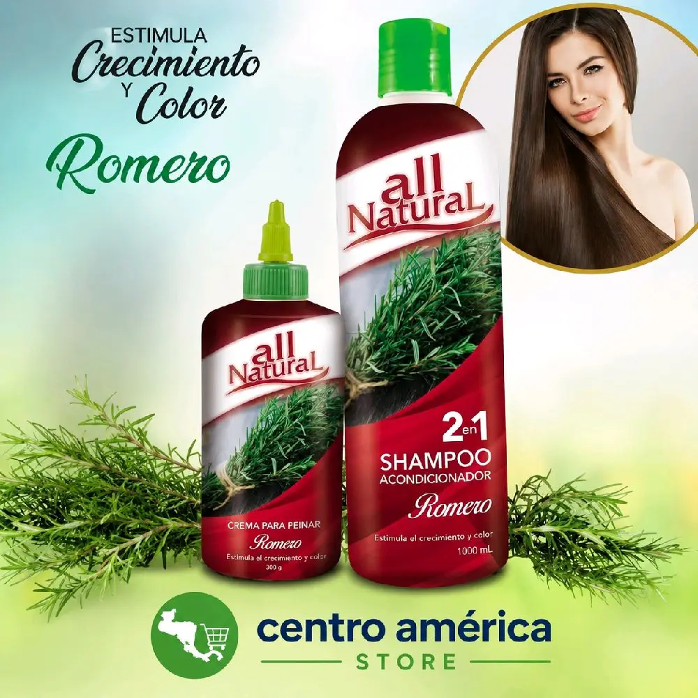 set de shampoo de romero! 2 en uno shampo y acondicionador Romero Y crema para peinar