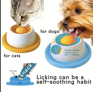 Pet Licking Mat for Dogs & Cats - Slow Feeder Bowls, Wet Food & Yogurt Use, Dental Cleaner, Non-Slip Base, BPA-Free, Dishwasher Safe (For Small Pets)