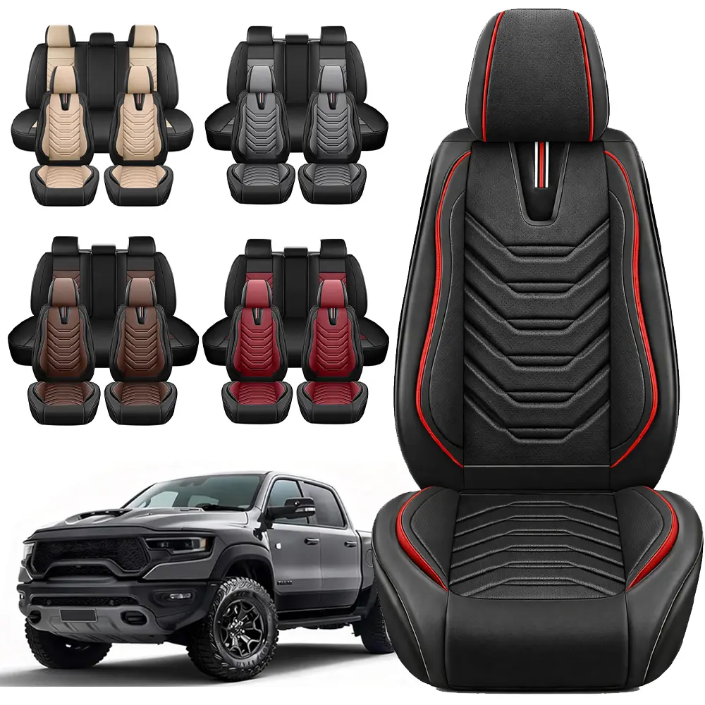 Custom Fit for 2008-2024 2025 2026 Dodge RAM 1500 2500 3500 Crew Quad Regular Cab, Pickup Seat Covers for Dodge Ram Full Set, Waterproof Truck Car Seat Cover Protectors