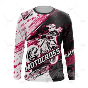 Pink Black Motocross Racing Jersey Ladies Enduro Mountain Bike Downhill Clothing Motorcycle Riding Jersey