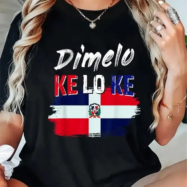 Men's 100% Cotton Dimelo Ke Lo Ke Dominican Republic Flag Printed T-Shirt - Casual Wear Fit Top, Tshirt, Graphic Tee