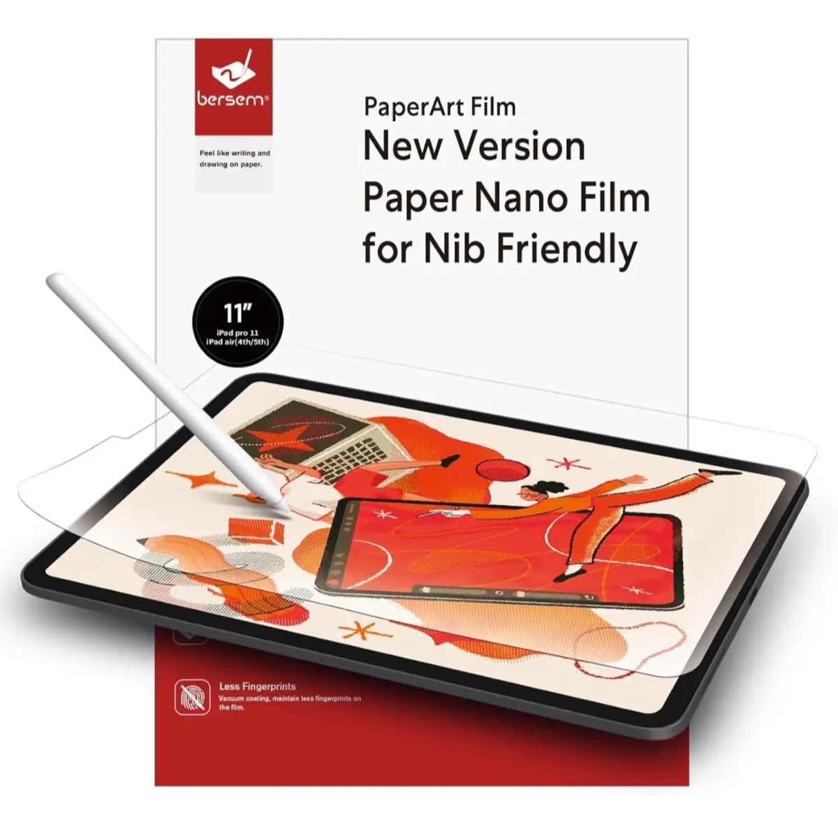 bersem [2 PACK Paper Screen protector Compatible with iPad Pro 11 inch (2022/2021/2020/2018 Models) / iPad Air 5th / 4th Generation (10.9 inch) Tablet Accessories Protection Writing Handheld Protective