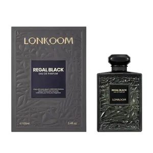 Lonkoom Regal Black Eau de Parfum 3.4oz - Woody Spicy Aroma with Black Pepper & Sandalwood - Long Lasting Perfume summervibes summervibes