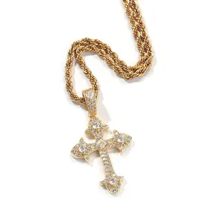 Eternal Cross Necklace | Iced Out Pendant | Gold & Silver | Nova Rose Jewelry stylish choker blood  necklace