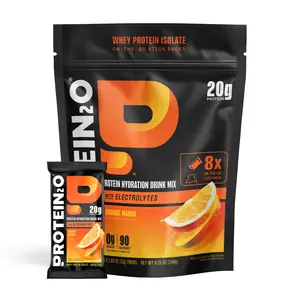 20g Whey Protein Isolate Clear Protein Powder, 370mg of Electrolytes, Vitamins B5 & B6, Sugar Free, Orange Mango, 8-Pack