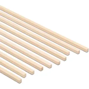 Square Dowel Rods, 1/4-inch x 24, Pack of 25 Wooden Craft Sticks for Crafts and Woodworking, by
