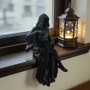 Dark Gothic Death God Sculpture, Craft Decorative Figurine, Unique Gift for Horror Fans, Medieval Goth Art Piece, Trendy Collectible, Collectible Figurines