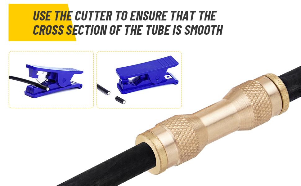 33Pcs Brass DOT Air Brake Line Fittings 1/4"" 3/8"" 1/2"" DOT Air Hose Fittings Push to Quick Connect Fittings Kit for Trucks Trailers Brake System