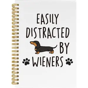 1 pc 5.5*8.3 in with 50 pages Dog Notebook, Dog Journal, Funny Notebooks, Dachshund Gifts for Women Lined Notebooks College Ruled, Easily Distracted by Dachshund Notebook for Office School Supplies