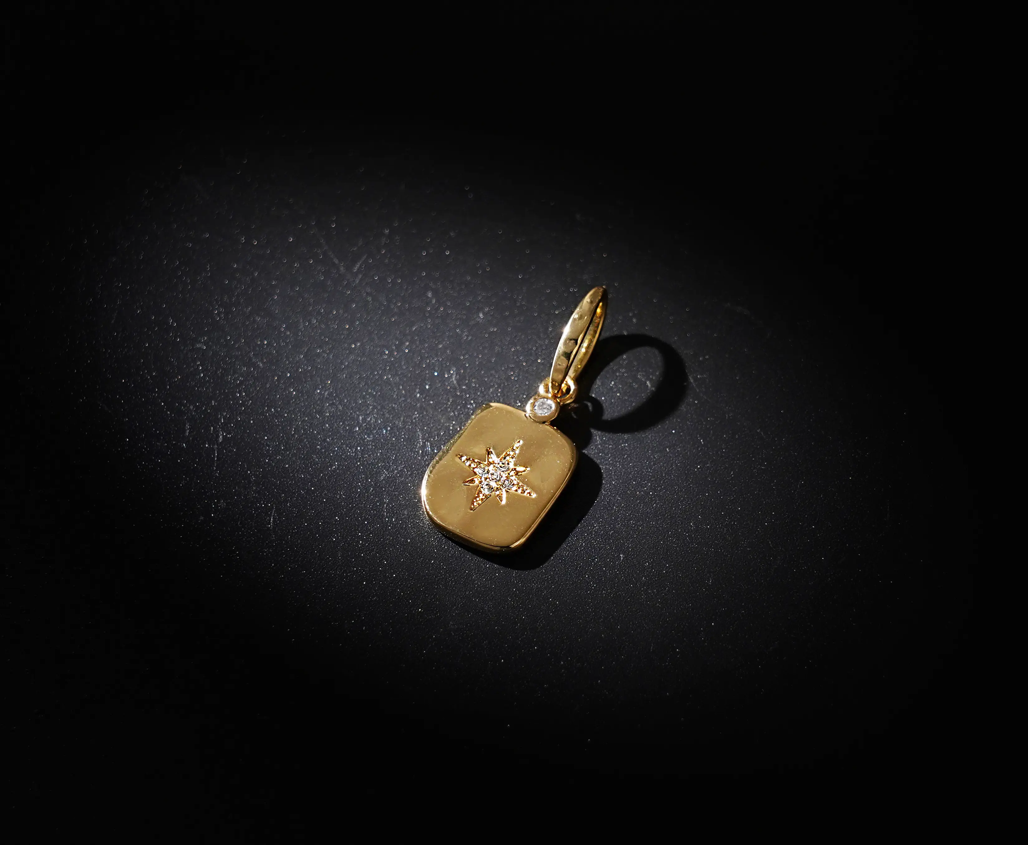 rectangle 16k genuine gold-plated brass   pendant