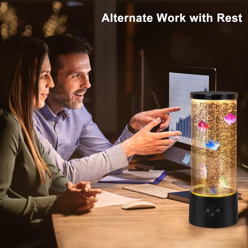 12-inch -/- ( Not Included) Bubble Fish Aquarium Lamp with Control, RGB Color-Changing LED Fish Tank Night Light, 4 Modes & Sensory Calming Mood Light for Bedside, for, for /s –