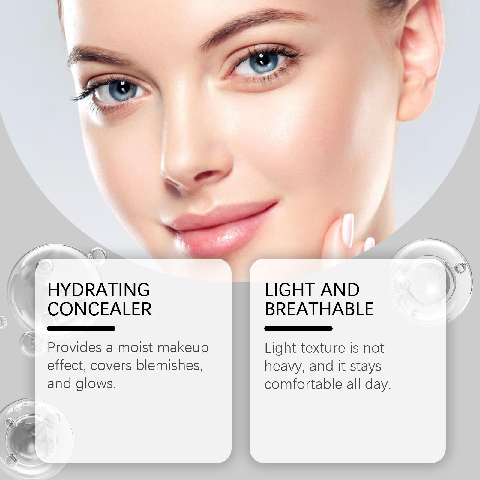 2026 New Full Coverage CC Undereye Corrector, Under Eye Color Corrector for Dark Circles with Brush, Hydrating Concealer Foundation for Women , Suitable for All Skin Types